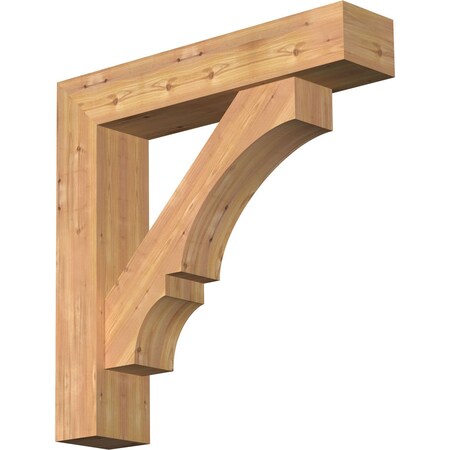 Ekena Millwork Balboa Block Smooth Bracket w/ Offset Brace, Western Red Cedar, 7 1/2"W x 36"D x 36"H BKT0806X36X36BOA05SWR